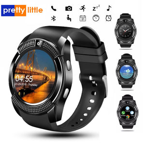 Sport Men Smart Watch v8 sim card android camera rounded Answer Call Dial Call