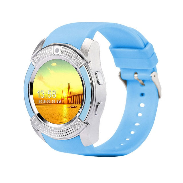 Sport Men Smart Watch v8 sim card android camera rounded Answer Call Dial Call