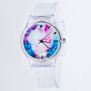 Transparent starry sky Watches Women Sport Casual Quartz Wristwatches Novelty Crystal