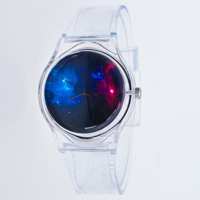 Transparent starry sky Watches Women Sport Casual Quartz Wristwatches Novelty Crystal