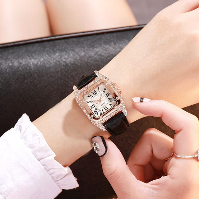 Women diamond Watch starry Luxury Bracelet set Watches