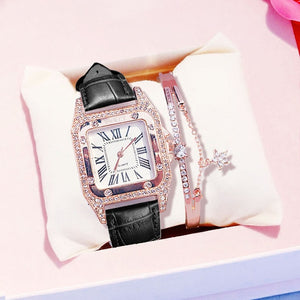 Women diamond Watch starry Luxury Bracelet set Watches