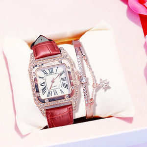 Women diamond Watch starry Luxury Bracelet set Watches