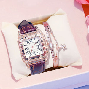 Women diamond Watch starry Luxury Bracelet set Watches