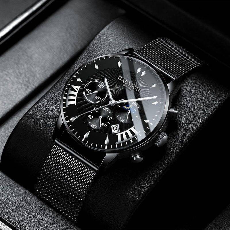 Mens Watches Stainless Steel Top Brand Luxury Sports Chronograph Quartz Watch