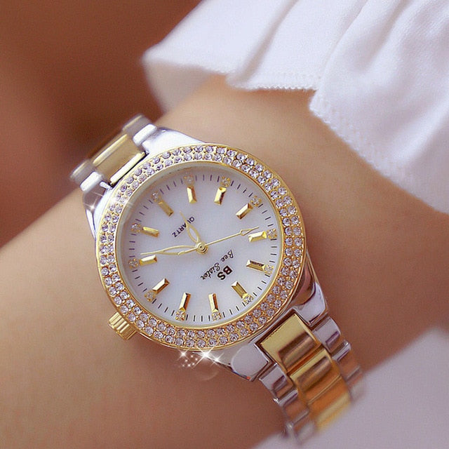 Ladies Wrist Watches Dress Gold Watch Women Crystal Diamond Watches