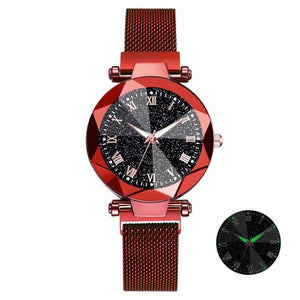 Luxury Starry Sky Stainless Steel Mesh Bracelet Watches For Women