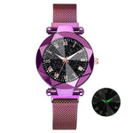 Luxury Starry Sky Stainless Steel Mesh Bracelet Watches For Women