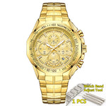 Luxury WWOOR Golden Chronograph Men Watches Gold Big Male Wristwatch Man