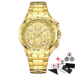 Luxury WWOOR Golden Chronograph Men Watches Gold Big Male Wristwatch Man