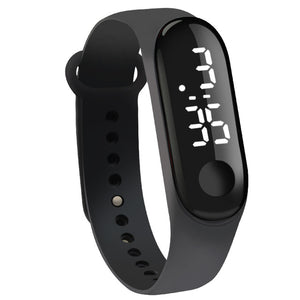 Digital Touch Screen LED Display Silicone Strap Men Women Couple Wristwatch