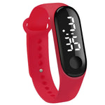 Digital Touch Screen LED Display Silicone Strap Men Women Couple Wristwatch