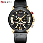 Luxury Sports Watch Men Fashion Leather Watches with Calendar