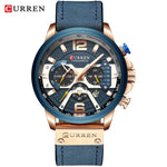 Luxury Sports Watch Men Fashion Leather Watches with Calendar