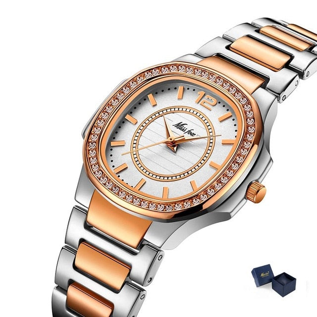 Ladies Watch Luxury Brand Diamond Quartz Gold Wrist Watch Gifts For Women